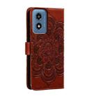 For Motorola Moto G Play 2024 Sun Mandala Embossing Pattern Phone Leather Case(Brown) - 3