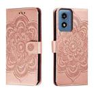 For Motorola Moto G Play 2024 Sun Mandala Embossing Pattern Phone Leather Case(Rose Gold) - 1