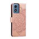 For Motorola Moto G Play 2024 Sun Mandala Embossing Pattern Phone Leather Case(Rose Gold) - 3