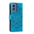 For Motorola Moto G Play 2024 Sun Mandala Embossing Pattern Phone Leather Case(Blue) - 3