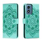 For Motorola Moto G Play 2024 Sun Mandala Embossing Pattern Phone Leather Case(Green) - 1
