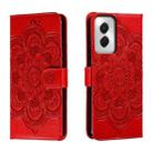 For Motorola Moto G Power 5G 2024 Sun Mandala Embossing Pattern Phone Leather Case(Red) - 1