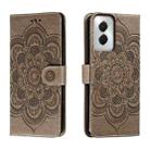 For Motorola Moto G Power 5G 2024 Sun Mandala Embossing Pattern Phone Leather Case(Grey) - 1