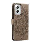 For Motorola Moto G Power 5G 2024 Sun Mandala Embossing Pattern Phone Leather Case(Grey) - 3