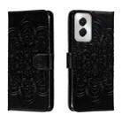 For Motorola Moto G Power 5G 2024 Sun Mandala Embossing Pattern Phone Leather Case(Black) - 1