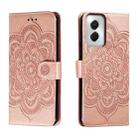 For Motorola Moto G Power 5G 2024 Sun Mandala Embossing Pattern Phone Leather Case(Rose Gold) - 1