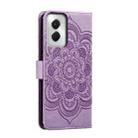 For Motorola Moto G Power 5G 2024 Sun Mandala Embossing Pattern Phone Leather Case(Purple) - 3