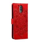 For Motorola Moto G4 Sun Mandala Embossing Pattern Phone Leather Case(Red) - 3