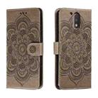 For Motorola Moto G4 Sun Mandala Embossing Pattern Phone Leather Case(Grey) - 1