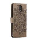 For Motorola Moto G4 Sun Mandala Embossing Pattern Phone Leather Case(Grey) - 3