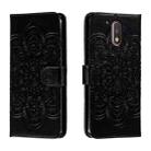 For Motorola Moto G4 Sun Mandala Embossing Pattern Phone Leather Case(Black) - 1