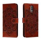 For Motorola Moto G4 Sun Mandala Embossing Pattern Phone Leather Case(Brown) - 1