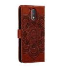 For Motorola Moto G4 Sun Mandala Embossing Pattern Phone Leather Case(Brown) - 3