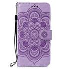 For Motorola Moto G4 Sun Mandala Embossing Pattern Phone Leather Case(Purple) - 2