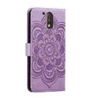 For Motorola Moto G4 Sun Mandala Embossing Pattern Phone Leather Case(Purple) - 3