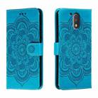 For Motorola Moto G4 Sun Mandala Embossing Pattern Phone Leather Case(Blue) - 1