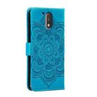 For Motorola Moto G4 Sun Mandala Embossing Pattern Phone Leather Case(Blue) - 3