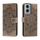 For Motorola Moto G24 Power Sun Mandala Embossing Pattern Phone Leather Case(Grey) - 1