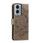 For Motorola Moto G24 Power Sun Mandala Embossing Pattern Phone Leather Case(Grey) - 3