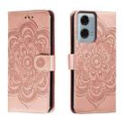 For Motorola Moto G24 Power Sun Mandala Embossing Pattern Phone Leather Case(Rose Gold) - 1