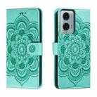 For Motorola Moto G24 Power Sun Mandala Embossing Pattern Phone Leather Case(Green) - 1