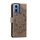 For Motorola Moto G34 Sun Mandala Embossing Pattern Phone Leather Case(Grey) - 3