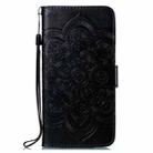 For Motorola Moto G34 Sun Mandala Embossing Pattern Phone Leather Case(Black) - 2