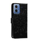 For Motorola Moto G34 Sun Mandala Embossing Pattern Phone Leather Case(Black) - 3