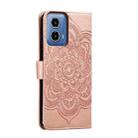 For Motorola Moto G34 Sun Mandala Embossing Pattern Phone Leather Case(Rose Gold) - 3