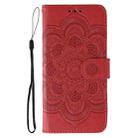 For Motorola Moto G05 Sun Mandala Embossing Pattern Phone Leather Case(Red) - 2