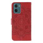 For Motorola Moto G05 Sun Mandala Embossing Pattern Phone Leather Case(Red) - 3