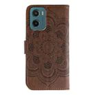 For Motorola Moto G05 Sun Mandala Embossing Pattern Phone Leather Case(Brown) - 3
