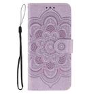 For Motorola Moto G05 Sun Mandala Embossing Pattern Phone Leather Case(Purple) - 2