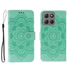 For Motorola Moto G15 Sun Mandala Embossing Pattern Phone Leather Case(Green) - 1