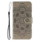For Motorola Moto G35 Sun Mandala Embossing Pattern Phone Leather Case(Grey) - 2