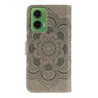 For Motorola Moto G35 Sun Mandala Embossing Pattern Phone Leather Case(Grey) - 3
