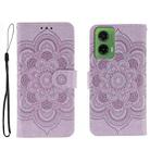 For Motorola Moto G35 Sun Mandala Embossing Pattern Phone Leather Case(Purple) - 1