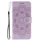 For Motorola Moto G35 Sun Mandala Embossing Pattern Phone Leather Case(Purple) - 2