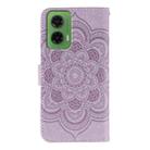 For Motorola Moto G35 Sun Mandala Embossing Pattern Phone Leather Case(Purple) - 3