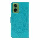 For Motorola Moto G35 Sun Mandala Embossing Pattern Phone Leather Case(Blue) - 3