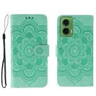 For Motorola Moto G35 Sun Mandala Embossing Pattern Phone Leather Case(Green) - 1