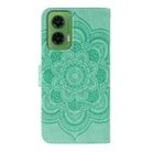 For Motorola Moto G35 Sun Mandala Embossing Pattern Phone Leather Case(Green) - 3
