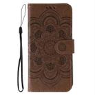 For Motorola Moto G75 Sun Mandala Embossing Pattern Phone Leather Case(Brown) - 2