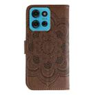 For Motorola Moto G75 Sun Mandala Embossing Pattern Phone Leather Case(Brown) - 3