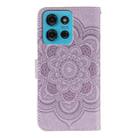 For Motorola Moto G75 Sun Mandala Embossing Pattern Phone Leather Case(Purple) - 3