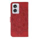 For Motorola Edge 50 Fusion Sun Mandala Embossing Pattern Phone Leather Case(Red) - 3