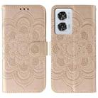 For Motorola Edge 50 Fusion Sun Mandala Embossing Pattern Phone Leather Case(Rose Gold) - 1