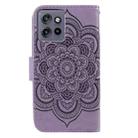 For Motorola Edge 50 Neo Sun Mandala Embossing Pattern Phone Leather Case(Purple) - 3