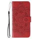 For Motorola Edge 50 Ultra Sun Mandala Embossing Pattern Phone Leather Case(Red) - 2