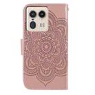 For Motorola Edge 50 Ultra Sun Mandala Embossing Pattern Phone Leather Case(Rose Gold) - 3